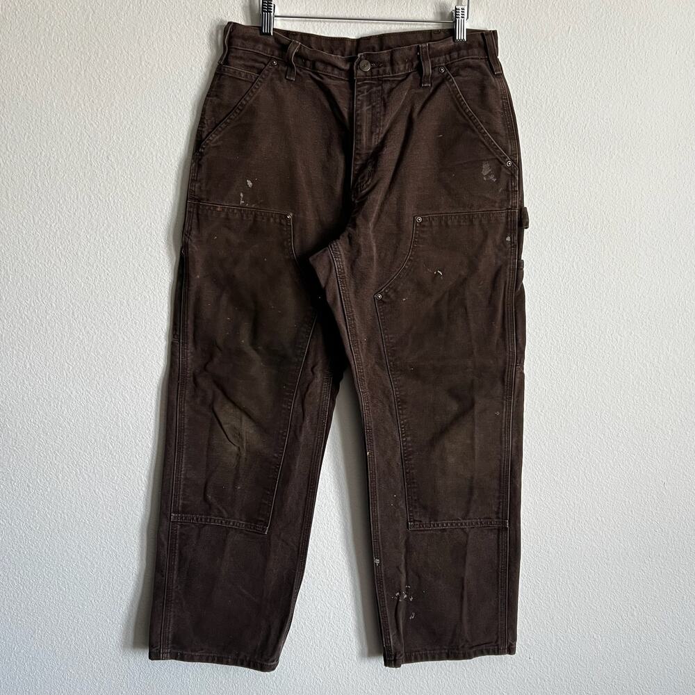 Carhartt B136 DKB brown double knee work wear carpenter pants